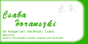 csaba horanszki business card
